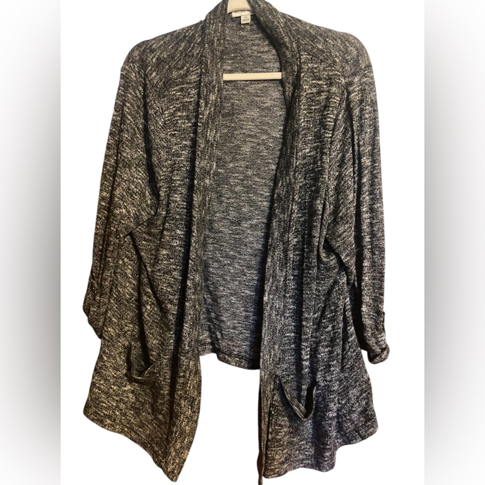 Studio Works grey casual Charcoal light weight Open-Front Cardigan ladies 2x xxl